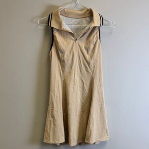 Beige Sleeveless Mini Dress